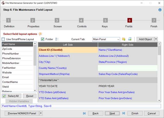 Field Layout panel using Two-Column Layout.