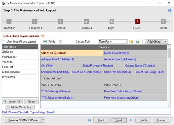 Field Layout panel using Enhanced Layout.